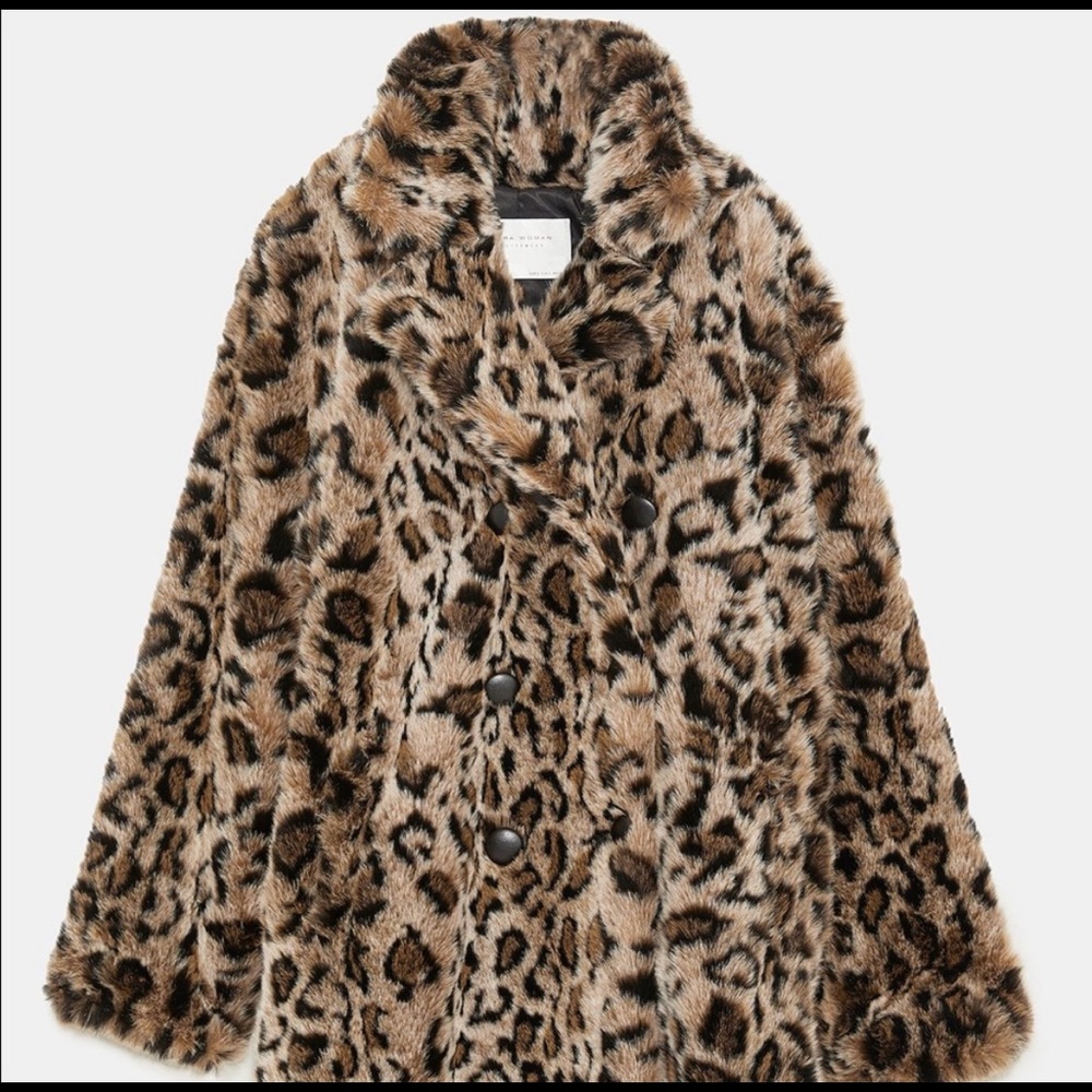 Full length faux fur Zara Cheetah coat